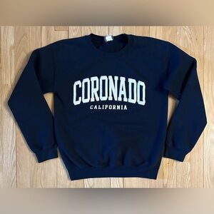 Coronado California Navy Blue Crewneck Sweatshirt, MV Sport, Size Small